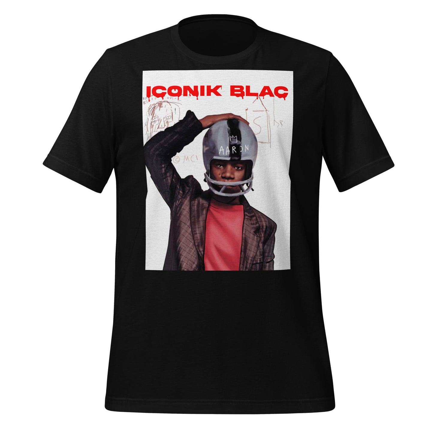 BASQUIAT ''AARON'' ICONIK BLAC GRAPHIC T