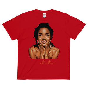 Open image in slideshow, WOMENS LAURYN HILL ICONIK BLAC GRAPHC T
